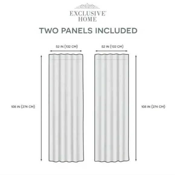 NWOT Exclusive Home Curtains Winter White Thermal Blackout 52" W x 108" L SET - Picture 3 of 8